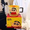 Tazas apilables originales de Crayon Shin-Chan, tazas de cerámica lindas, vasos de agua para el hogar, regalos de cumpleaños, recuerdos