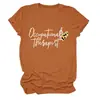 Terapeuta ocupacional Amazon Wish sitio independiente de moda versátil camiseta de mujer de cuello redondo y manga corta