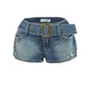 9313-2026 Primavera/Verano Nuevos Shorts de Mezclilla Adelgazantes Estilo Europeo y Americano Chica Popular Sexy Cinturón Casual Pantalones Cortos Calientes para Mujeres