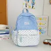 Mochila de Viaje Linda a Cuadros con Lunares y Ribete de Encaje Estilo Femenino Dulce para Estudiantes Fiesta Gran Serie Dulce Mochila Escolar