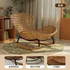 Cadeira de Balanço Individual para Varanda para Uso Doméstico, Cadeira Longa de Rattan Lagosta, Cadeira Longa Preguiçosa Tendência para Exterior para Sala de Estar