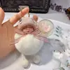 Lindo suave llavero de muñeca linda creativo accesorios de flor eterna de piel de conejo Rex colgante para bolsa de coche pequeño regalo al por mayor