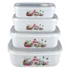 Exportar Productos: Juego de Cajas de Almacenamiento para Refrigerador de Cocina, Juego de Cuatro Piezas Estampadas Multiusos Aptas para Microondas