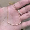 Prata de lei S925, banhado a ouro rosa, cheio de diamantes, colar de rosto sorridente, design de luxo leve para mulheres, de alta qualidade, requintado, corrente de clavícula versátil