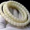 Pulsera de Raíz de Bodhi de Jade Blanco de 108 Cuentas Pulsera de Cuentas de Manzana Pulsera de Cuentas de Barril Cuentas de Semilla de Bodhi Cuentas Redondas Cuentas Sueltas Cuentas Budistas Mayoreo