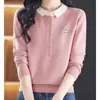 26 cuello de muñeca tejido capa base top mujer otoño nuevo estilo moda elegante ropa interior solapa top suéter de madre temperamento