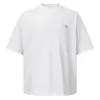 Camiseta Pesada de Manga Corta Estilo Retro Americano Nanxia, Unisex, Corte Holgado, Hombros Caídos, Color Sólido, Para Usar Sola, Nuevo Estilo de Verano