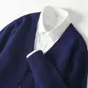 Cardigan Suéter de Lã Gola V Masculino Estilo Coreano Tendência Versátil Casual Jaqueta Manga Longa Top Outono e Inverno Suéter Solto Manga Longa