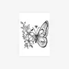 Nuevo Pegatina de Tatuaje Simbiosis Flor Mariposa Elegante Herbal Transfronteriza Pegatina de Tatuaje Semi-Permanente Ins Impermeable y de Larga Duración
