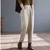 Promoção Outono e Inverno Novos Calças de Moletom Esportivas Casuais Retrô Femininas Cintura Elástica Bolso Grande Calças Harem Calças Versáteis Femininas