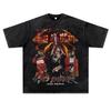 LAZADA comércio exterior europeu e americano marca de moda hip hop dos homens lavagem de algodão retrô de manga curta solta t-shirt desejo atacado