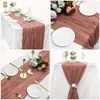 Bandera de Mesa de Voile Arrugado Transfronterizo Estilo Bohemio Mantel Retorcido Decoración de Fiesta de Boda Servilleta de Tela Plisada