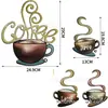 Metal Hierro Taza de Café Decoración de Pared Letrero de Arte Decoración de Pared de Taza de Café Manualidades Pared de Fondo Pared de Cocina Colgante de Pared Silueta