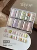 Serie de Papel de Transferencia para Uñas, Popular en Xiaohongshu, Caja Multipatrón Floral, Estampado de Leopardo, Cuadros Pegatinas Decorativas para Uñas Venta al por Mayor