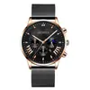 Reloj de Negocios para Hombre Transfronterizo Nuevo Simple Falso Tres Ojos Hebilla Oculta Personalizada Malla Casual Calendario Reloj de Cuarzo