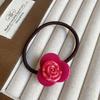 Cuerda para el pelo de flor de rosa romántica ~ Cuerda para el pelo de ácido acético elegante y elegante Base de cuerda para el pelo de ácido acético Simple y suave Banda de goma elegante Sin marcas