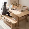 Mesa de Jantar e Cadeiras Nórdicas Japonesas de Madeira Maciça Freixo Moderno Madeira Original Mesa de Jantar Simples Mesa Longa Combinação de Mesa de Jantar Bancada Móveis