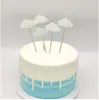 Bandera de Cuero Brillante Reflectante de PU Estrella de Cinco Puntas Inserto para Pastel de Cumpleaños Horneado Tarta Postre Mesa Tarjeta Inserto de Nube