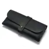 Estojo para óculos de unha única em estoque, em couro preto, bolsa para óculos portátil, caixa para armazenamento de óculos de sol, para impressão