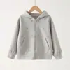 Chaqueta de punto para niños, sudadera para niños, top para niñas, nuevo estilo de otoño para exteriores, cárdigan para niños, ropa para niños con capucha y cremallera