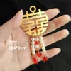 Boda china DIY accesorios hechos a mano abanico feliz de la novia estilo antiguo abanico redondo decoración colgante borla material taza de té