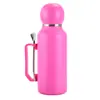 Copo de Carro Portátil e Simples com Colher Grande Capacidade Alça Cor Sólida Aço Inoxidável Outdoor Dupla Camada Isolado