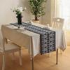 Camino de mesa con aislamiento impermeable y a prueba de aceite de tela de poliéster gruesa para mesa de comedor y sala de estar con diseño de flores y plantas retro americanas, venta al por mayor