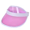 Amazon Regalo Sombrero de Plástico Pantalla Transparente Serigrafiado Arco Iris Sombrero de Playa Protección UV Parasol Visera de PVC Sombrero para Adultos