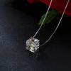 Joyería de Plata S925 Cristal Austriaco Collar Cubo de Azúcar Verano Minimalista Cubito de Hielo Pequeño Cadena de Clavícula Colorida Regalo de San Valentín
