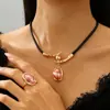 Traje de perlas barrocas de forma especial transfronterizo europeo y americano Joyería Collar de alta gama para mujer Aretes Anillo Pulsera Collar