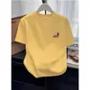 Camiseta de Manga Curta Algodão Puro com Ombro Reto Design Jovem Moderno para Mulheres 2026 Nova Coleção Primavera/Verão Camisa Básica Marca Tendência