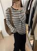 ¡Suave y ceroso, cómodo! Camiseta de manga larga holgada con bordado de conejo de peluche y carita sonriente de estilo coreano para mujer, otoño e invierno.
