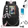 Nueva mochila escolar de anime para estudiantes, adolescentes y niñas, con temática de espías y juegos de rol.