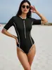 Nuevo Traje de Baño de Una Pieza de Color Puro Europeo y Americano Bikini Conservador Delgado para Mujer Bikini Caliente de Primavera Amazon