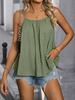 Tops casuales de mujer europeos y americanos 2024 en stock, camisola sin mangas plisada suelta de color sólido