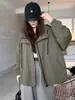 Chaqueta Corta con Capucha para Mujer 2026 Otoño Nueva Holgada Casual Versátil Cortavientos Petite Adelgazante Chaqueta Top