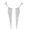 Brincos de borla de strass de diamante de pino de prata, moda europeia e americana, brincos de vento frio, alto senso, coringa, elegante, brincos elegantes, atacado