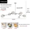 Personalidade criativa quarto LED luz pós-moderna de luxo sala de estar lâmpadas de sala de jantar modelo nórdico de vidro de feijão ins lustre molecular