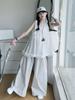 Conjunto de Top de Lunares Estilo Mori y Pantalones de Pierna Ancha para Niñas Verano Coreano Atuendo 2025 Nuevo Conjunto de Tres Piezas de Moda para Niños Mayores