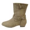 Botas Elegantes Versátiles de Tacón Alto y Suela Gruesa para Mujer Otoño e Invierno 2025 Nuevas Impermeables de Plataforma con Cordones Cierre de Cremallera Trasera Botines Elásticos