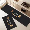 Tapete de Piso de Cocina de Dibujos Animados, Tapete para Pies Absorbente de Lodo de Diatomeas de Secado Rápido, Tapete para Pies Absorbente de Aceite y Anti-Manchas, Resistente a la Suciedad, Resistente al Desgaste, Alfombra Fácil de Limpiar