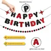 Banner de Feliz Cumpleaños para Niños y Niñas, Guirnalda Decorativa con Purpurina Adecuada para Diversos Grupos de Edad, Flores de Purpurina de Cumpleaños