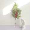 Decoración Navideña de Agujas de Pino Artificial Transfronteriza Accesorios de Rama de Pino Individual Conos de Pino de Plástico Decoración Festiva Árbol de Navidad