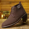 Botas Curtas Masculinas de Tamanho Grande para Venda Transfronteiriça, Botas Vintage de Couro Camurça, Botas Martin Casuais de Cano Alto Britânicas para Comércio Exterior, Dropshipping