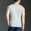 Camiseta regata masculina 40 fios de algodão penteado, Roupa íntima 100% algodão, Camiseta de baixo esportiva, Roupa íntima 100% algodão, Camiseta de alças largas para base, Primavera e Verão