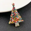 Moda de Comercio Exterior Europeo y Americano Transfronteriza Broche de Árbol de Navidad con Pedrería Tendencia de Moda Pin de Navidad Accesorios Unisex