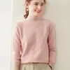 Nova Camisa Base de Tricô de Caxemira Outono/Inverno 2026 para Mulheres, Manga Longa, Grossa, Corte Solto, Emagrecedora, Versátil e Confortável