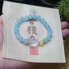 Pulsera Artesanal de Cristal Transparente Hielo Aguamarina para Mujer, Pulsera de Zorro de Nueve Colas de Lujo Ligero de Gama Alta, Accesorios de Joyería de Cuentas al por Mayor