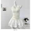 Chaleco de Punto Sin Mangas con Cuello Solapa y Giro Estilo Deseo Puro para Mujer, Nuevo Top Corto Ajustado Verano 2026 Ropa para Mujer