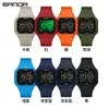 Reloj Multifuncional Sanda Ocio al Aire Libre Estudiante Luminoso Doble Hora Resistente al Agua Cronometraje Cuadrado Reloj Electrónico
